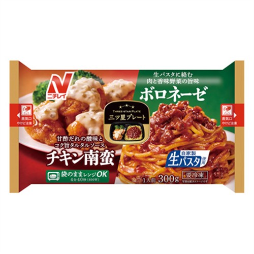 冷凍 ニチレイ 三ツ星プレート チキン南蛮＆ボロネーゼ 1人前